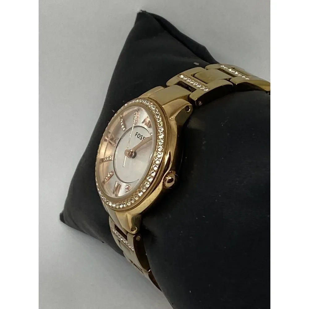 Fossil ES3284 Women's Gold Stainless Steel Analog Silver Dial Quartz Watch JK853